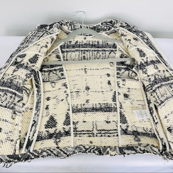 IRO Black white blazer jacket Dickey skuba snake geometrical cotton wool tweed - Picture 4 of 15